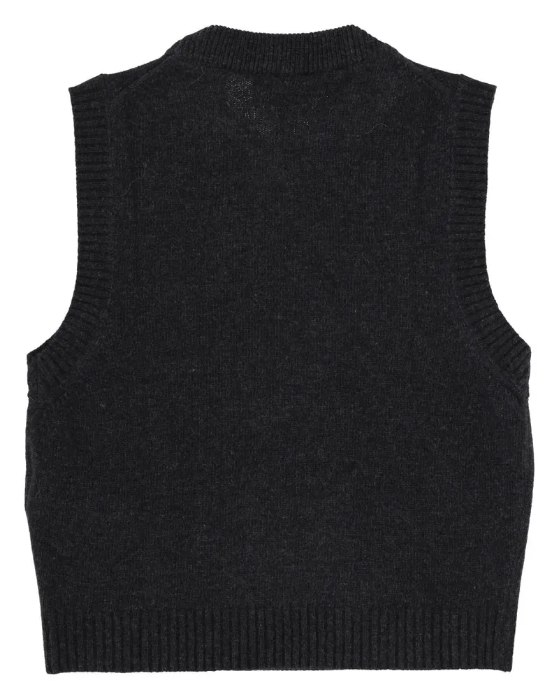 Ganni Wool Jersey Waistcoat — Black Black