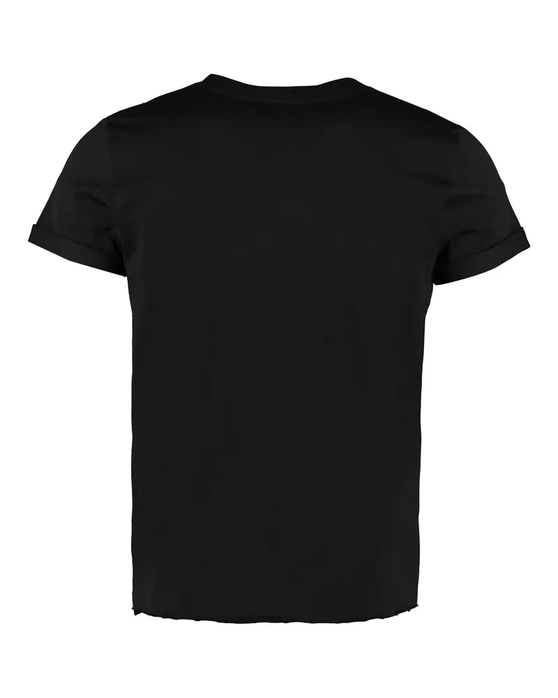 Saint Laurent Logo-Print Cotton T-Shirt — Black Black