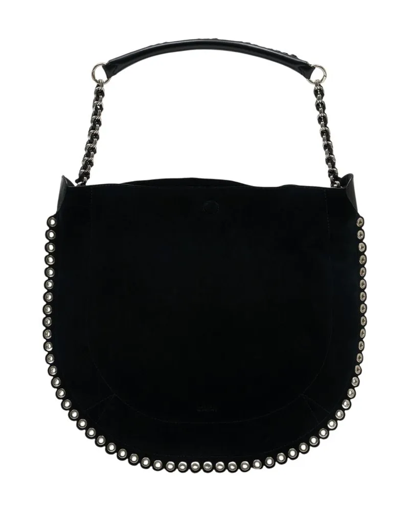 Isabel Marant Women's Oskan Hobo Soft Tote Bag -  Leather Black Calfskin Totes-Shopping-Bags Black