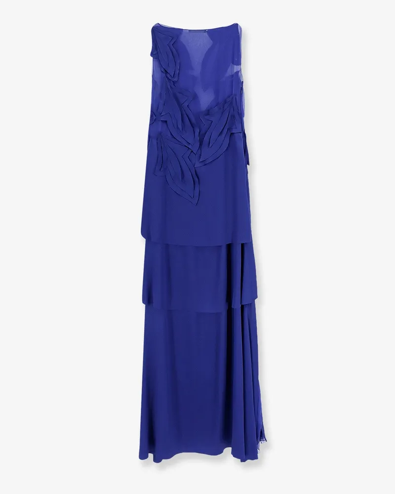 Alberta Ferretti Women's Dress Satin Blue Acetate Blue