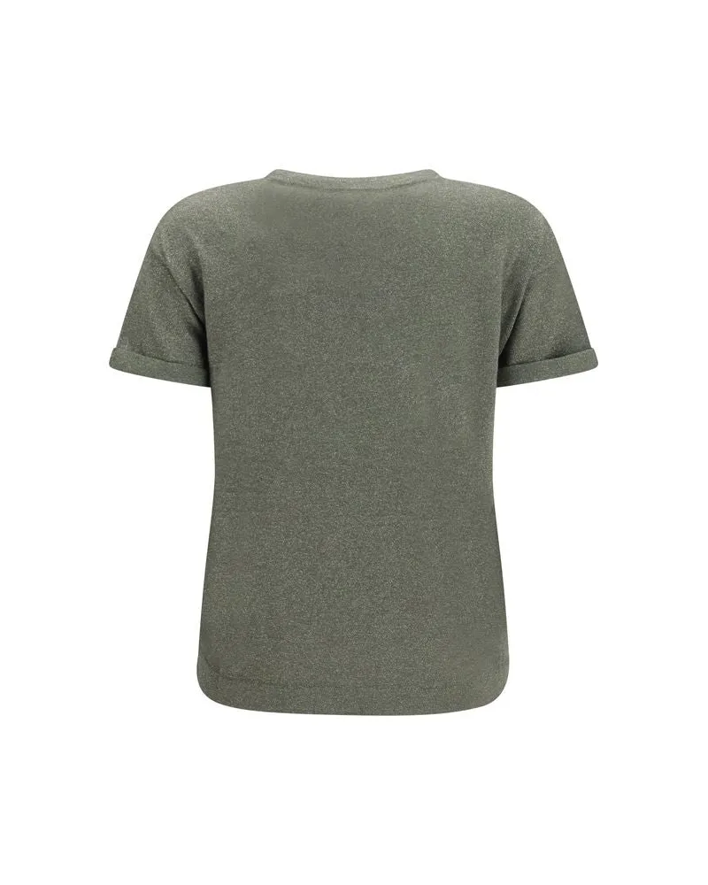 Brunello Cucinelli Cashmere Blend T-Shirt — Gray Gray