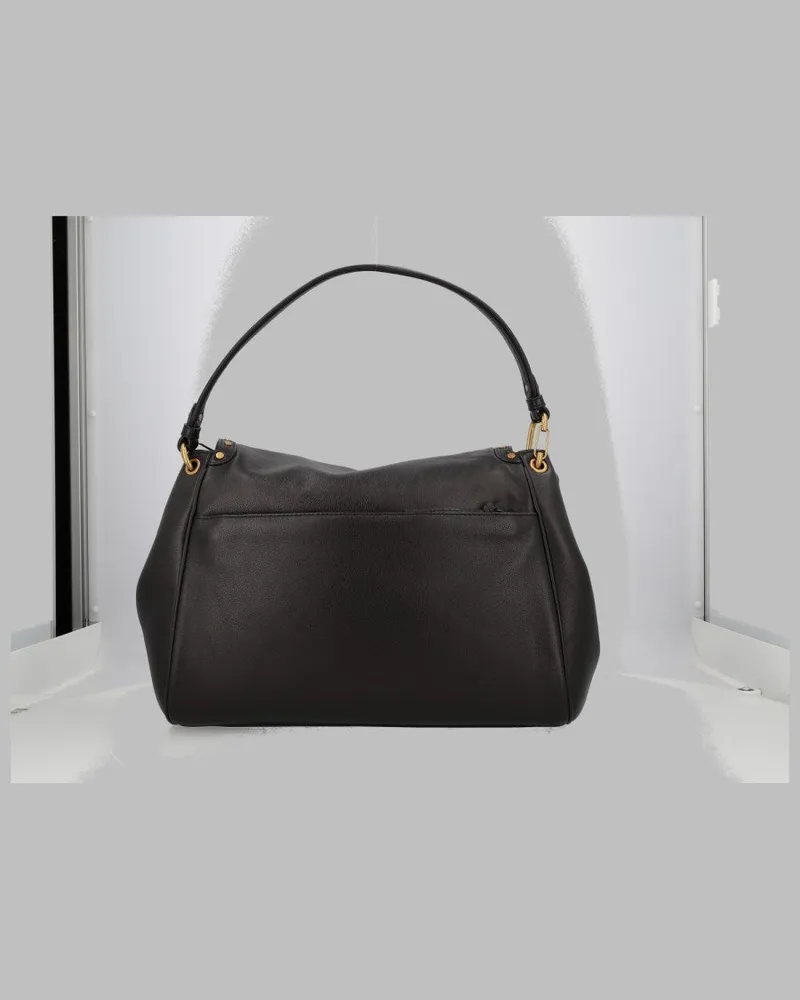 Isabel Marant Chany Lambskin Leather Shoulder Bag — Black Black