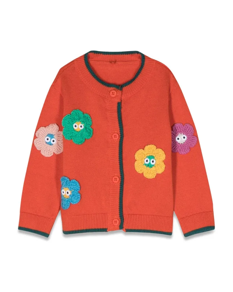 Stella McCartney Floral Cotton Cardigan — Red Red