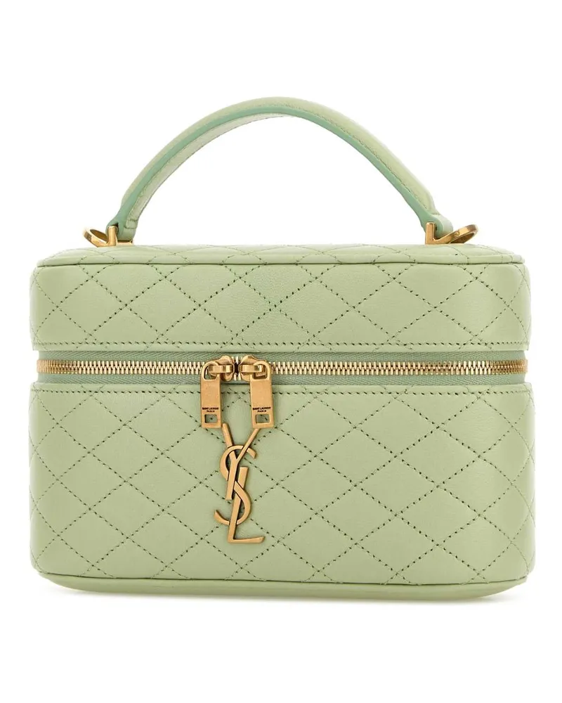 Saint Laurent Women's Pastel Green Nappa Leather Vanity Gaby Handbag Mistyjade Borse A Mano Bag Green