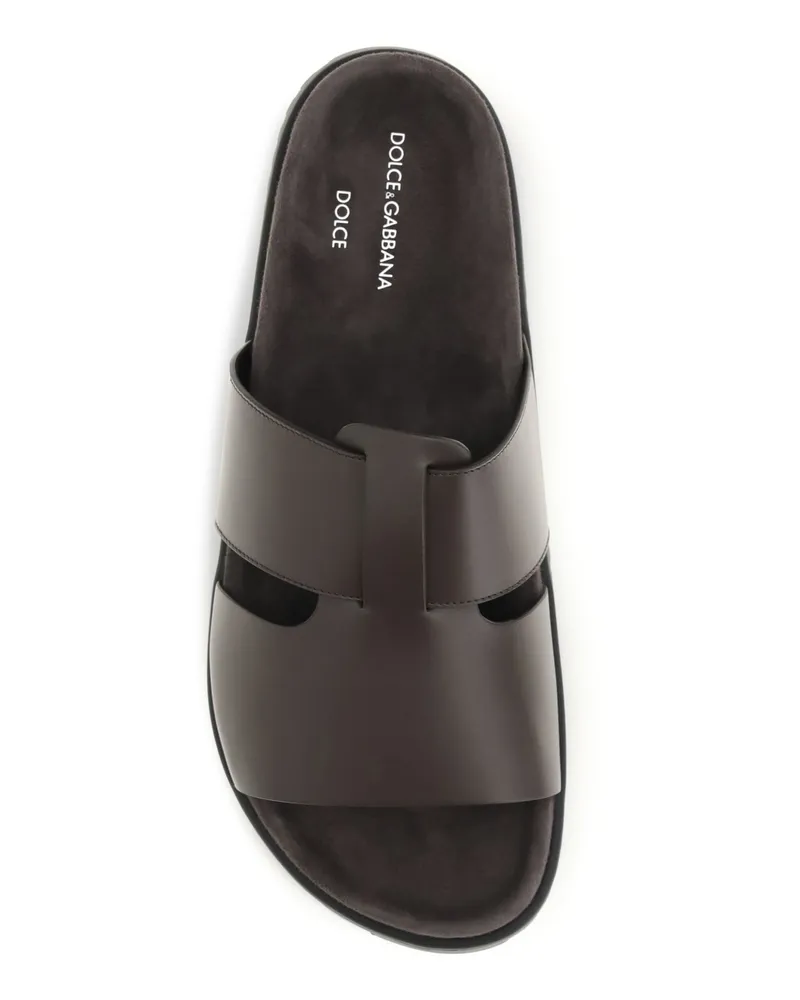 Dolce & Gabbana Men's Sandals Brown Calf Leather Brown