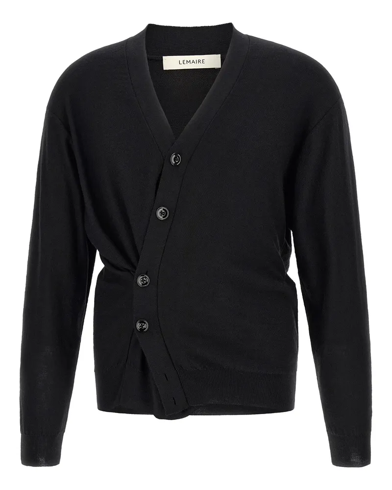 Christophe Lemaire Relaxed Twisted Cardigan — Black Black