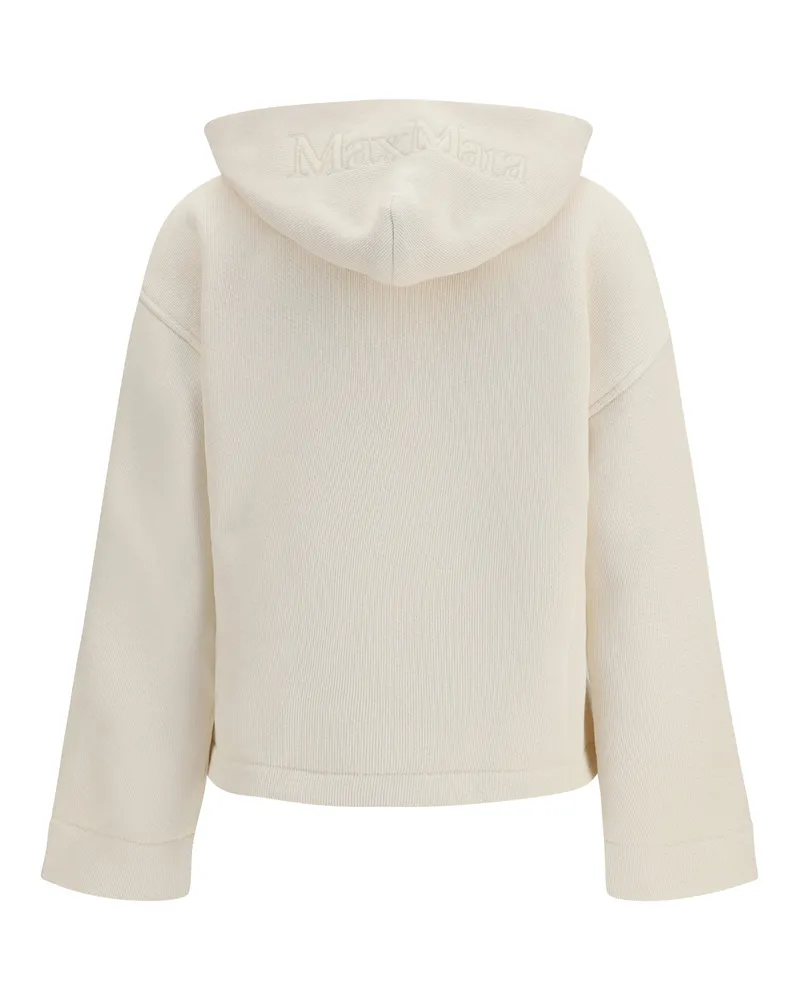 Max Mara Pure Hooded Sweatshirt — Ivory Ivory