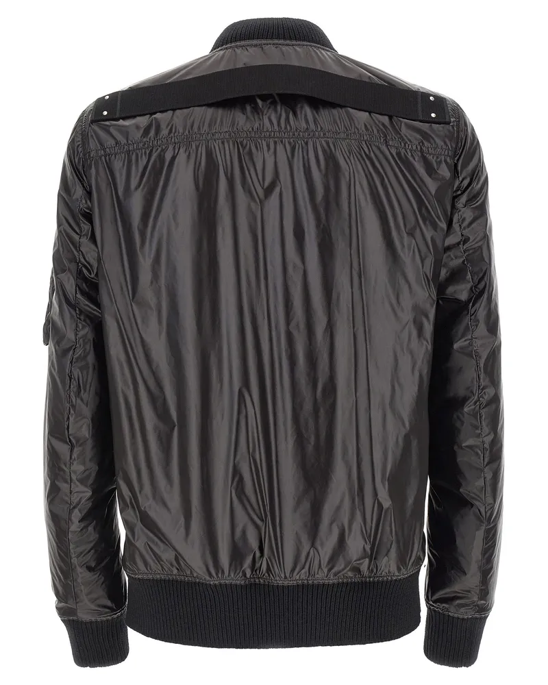 Rick Owens Padded Nylon Bomber Jacket — Black Black