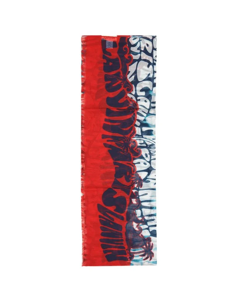 Lanvin Women's Scarf Red-Multicolor Wool Accessories Red