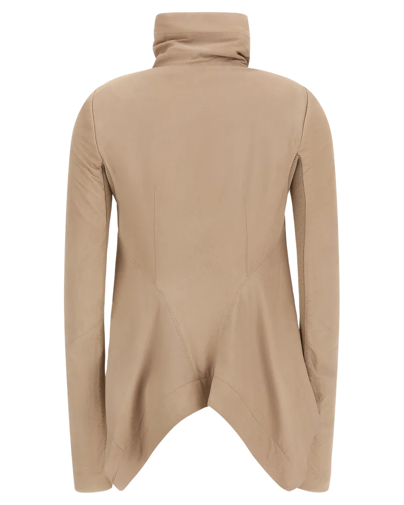 Rick Owens Women's Beige Lamb Leather Jacket Clothing Beige
