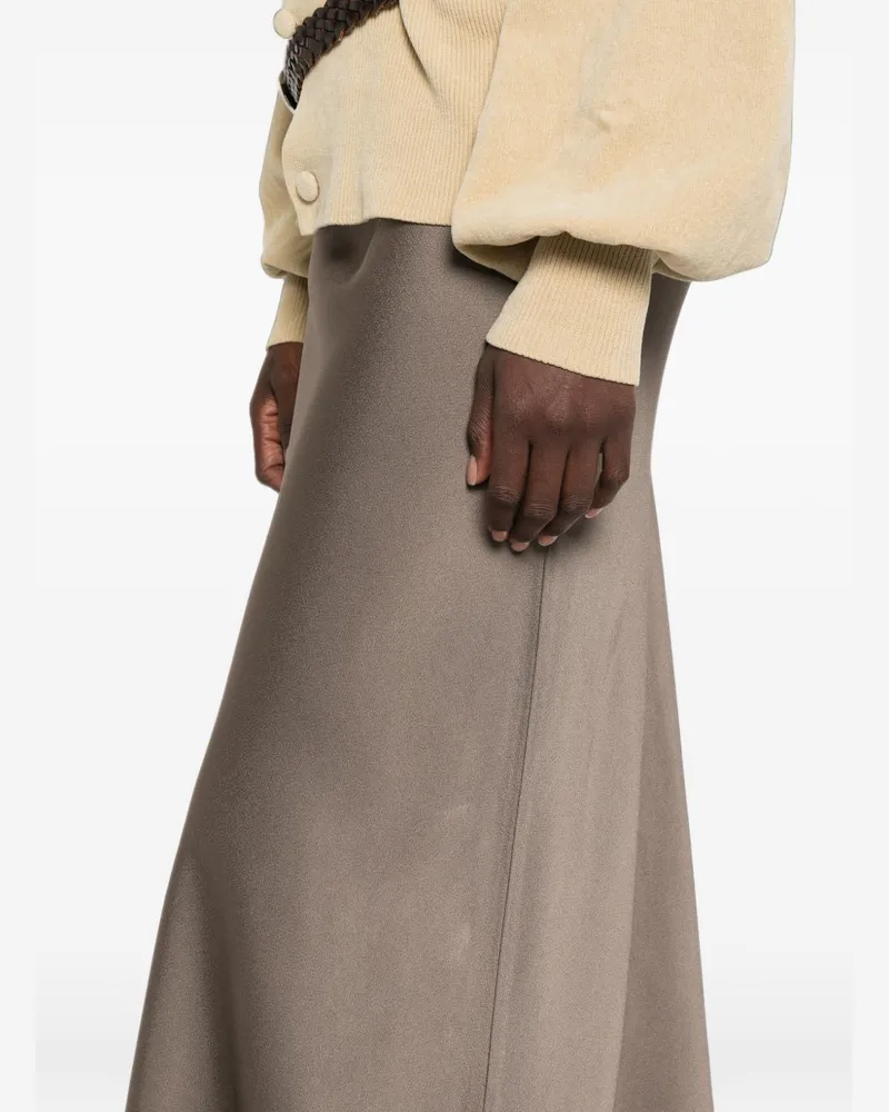 Fabiana Filippi Satin Maxi Skirt — Taupe Taupe