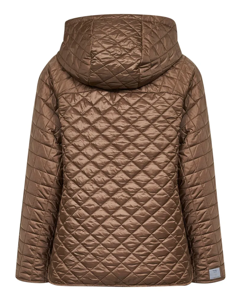 Max Mara Women's Hooded Padded Jacket Tobacco Polyester Bomber Brown