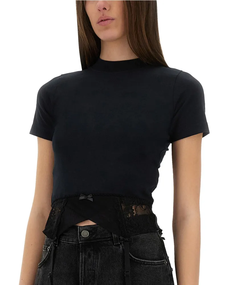 Balenciaga Stretch Cotton T-Shirt — Black Black