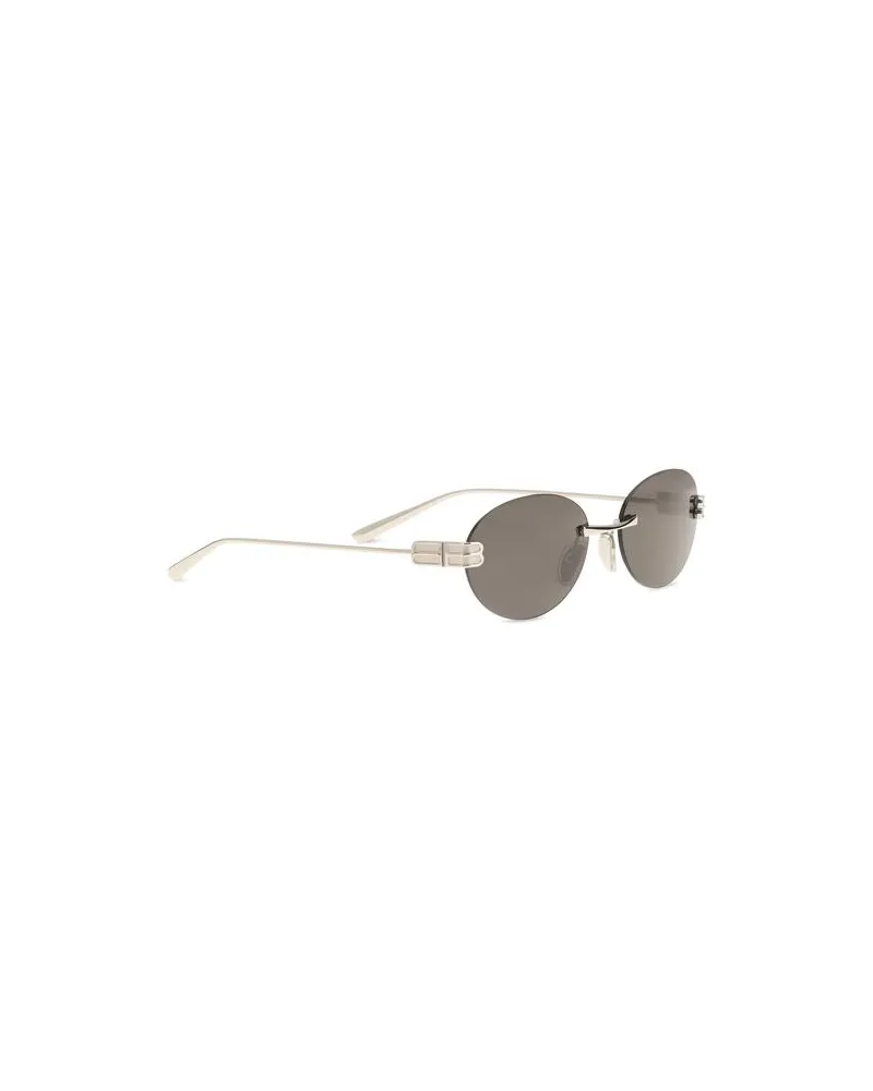 Balenciaga Women's Silver Metal Sunglasses Silver