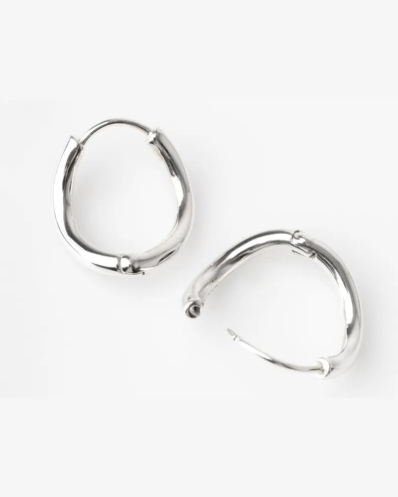 Bar Jewellery Chunky Outline Earrings — Silver Silver