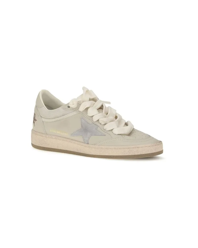 Golden Goose Women's Beige Calf Leather Bos Taurus Low Top Sneakers Beige