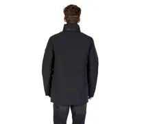 Men's Black Polyester Parka Clothing