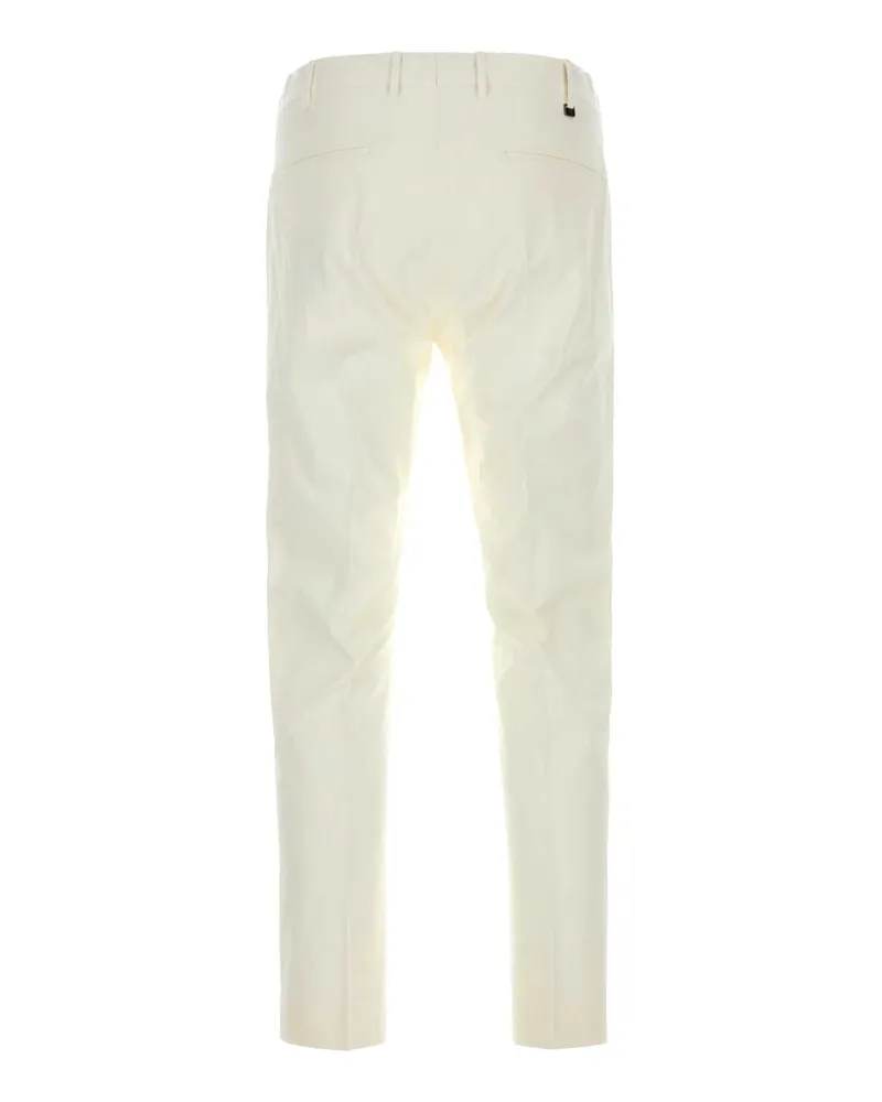 PT TORINO Men's White Stretch Cotton Pant 0010 Exterior: Elastane Pantaloni White