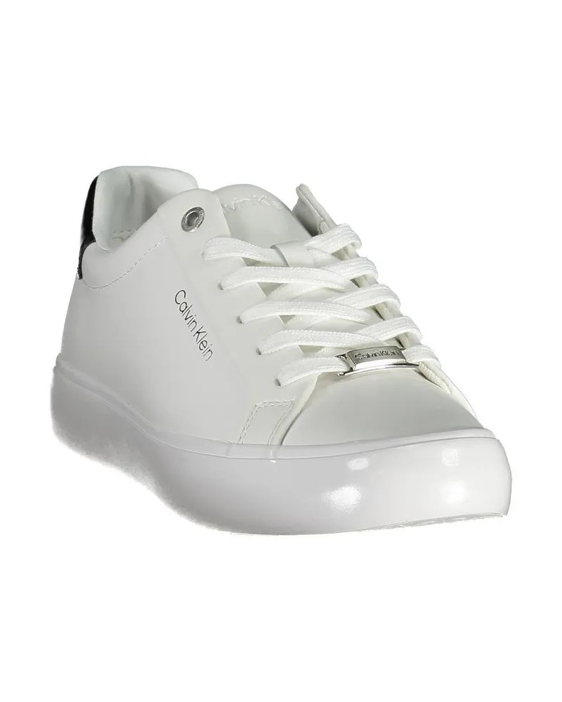 Calvin Klein Lace-Up Leather Sneaker — White White