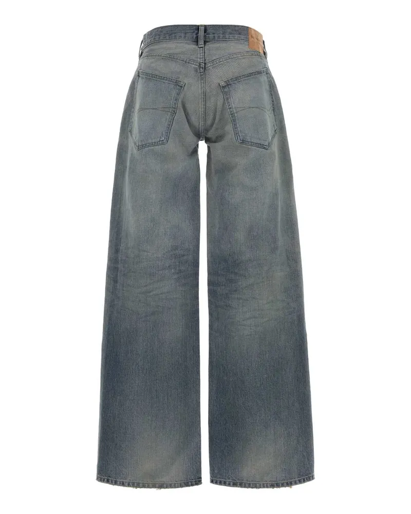 Balenciaga Women's Denim Wide-Leg Jeans Outback Blue Blue