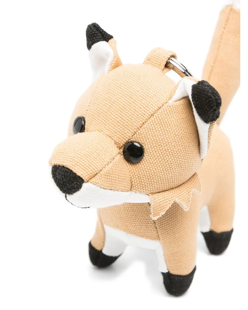 Kitsuné Knit Fox Bag Charm — Beige Beige