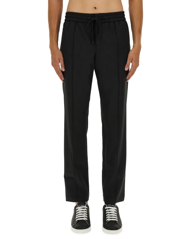 Dolce & Gabbana Wool-Blend Jogging Pants — Black Black