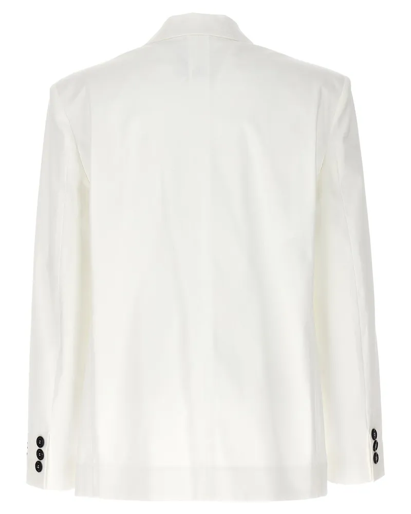 Moschino Double-Breasted Cotton Blazer — White White