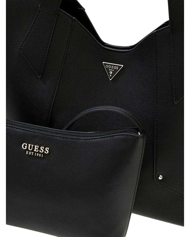 Guess Women's Tote Black Polyurethane Tote-bags Black