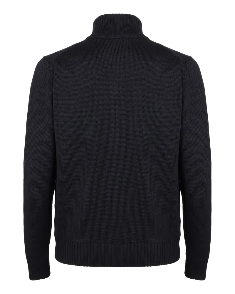 Slowear Men's Cardigan Virgin Wool Blue Cardigans Sweater Navy