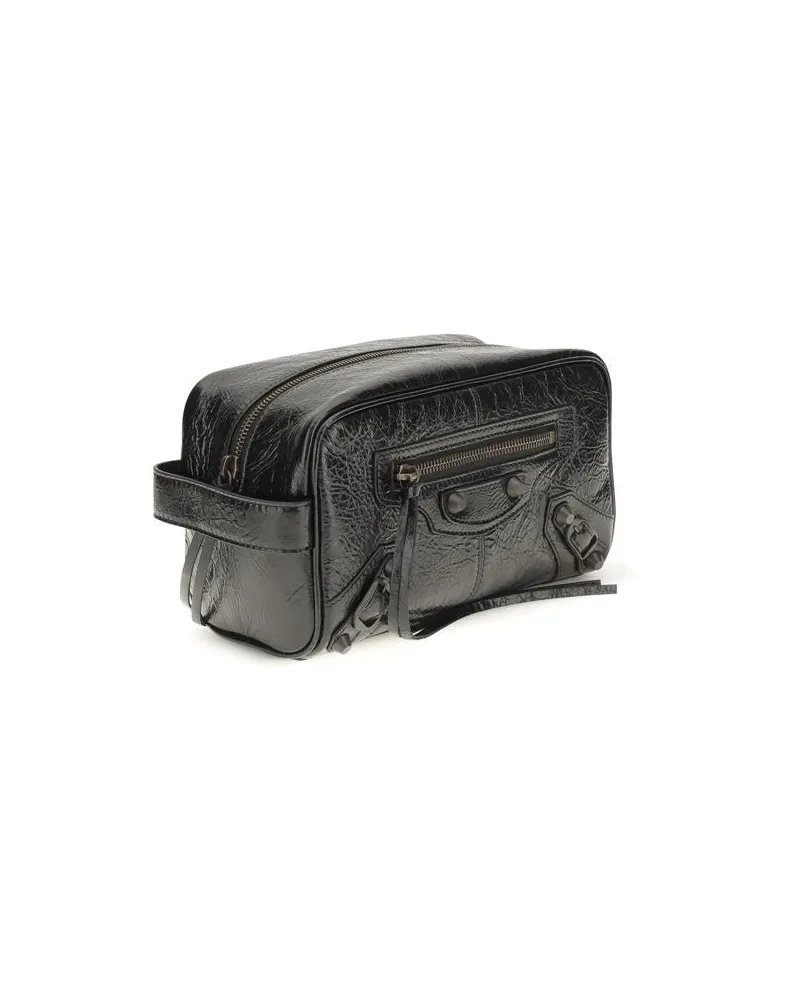 Balenciaga Men's Black Lamb Ovis Aries Wallet Black