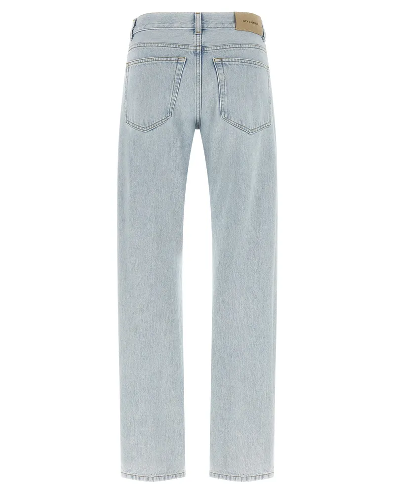 Givenchy Women's Blue Cotton Straight-Leg Jeans Clothing Blue