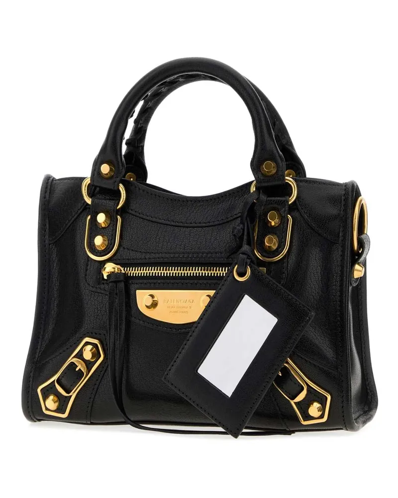 Balenciaga Women's Black Leather Mini Le City Uptown Handbag Borse A Mano Bag Black