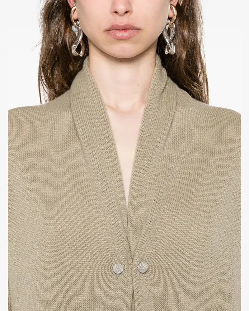 Fabiana Filippi Button-Fastening Cashmere Cardigan — Beige Beige