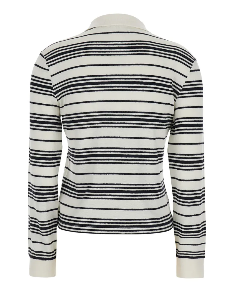 Frame Denim Women's Long Sleeve Polo Black-White White-Black T-Shirts & Jerseys White/black White
