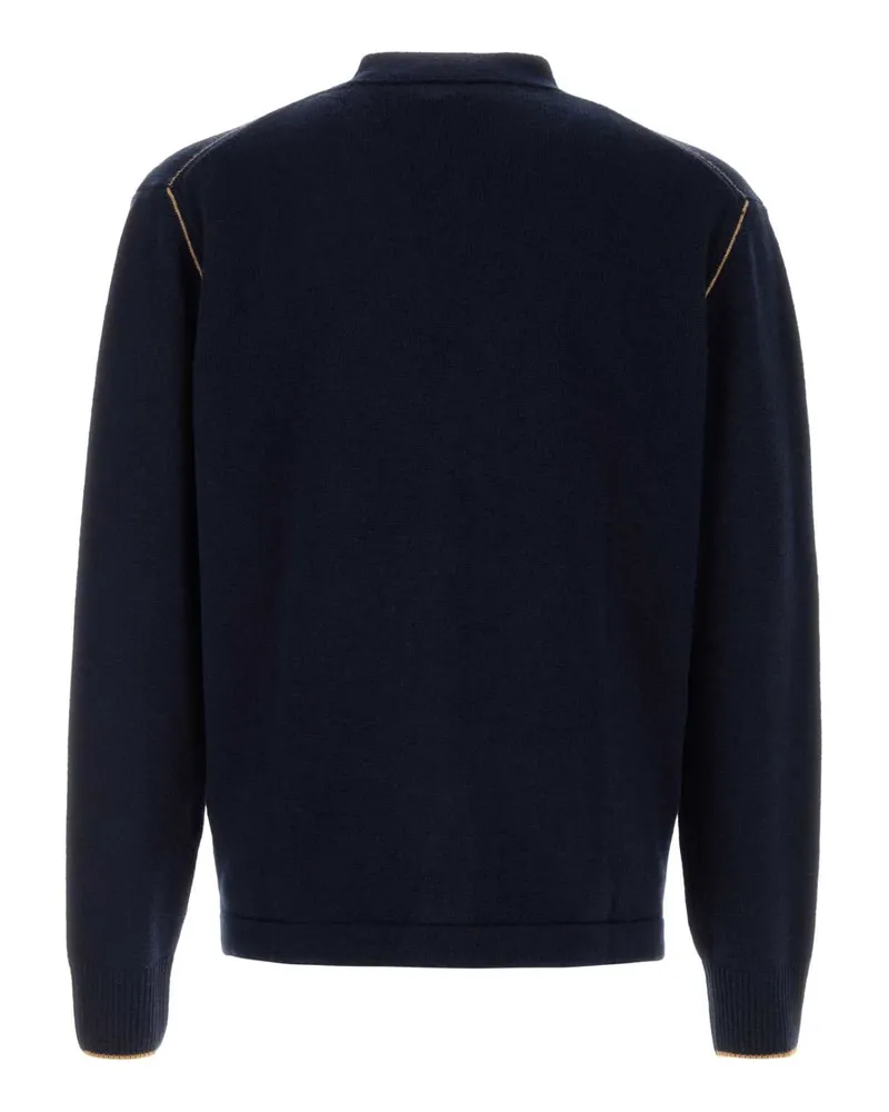 Vivienne Westwood Men's Navy Blue Wool Blend Alex Cardigan Maglie Sweater Navy