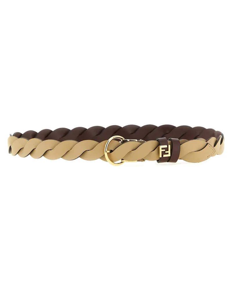 Fendi Women's Multicolor Calfskin Regular Belt Brown