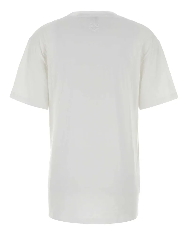 Loewe Women's Logo-Printed Cotton-Blend T-Shirt White Polyester White