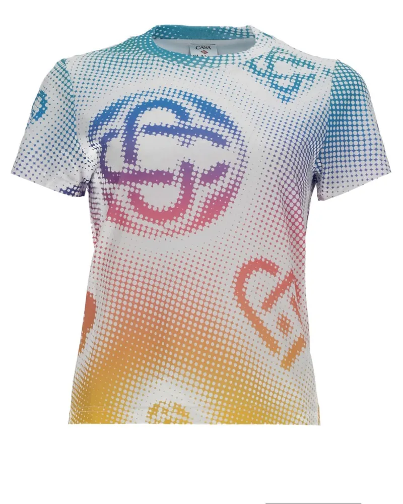 Casablanca Paris Airbrush Smiley Graphic Organic Cotton T-Shirt — Multicolor Multicolor
