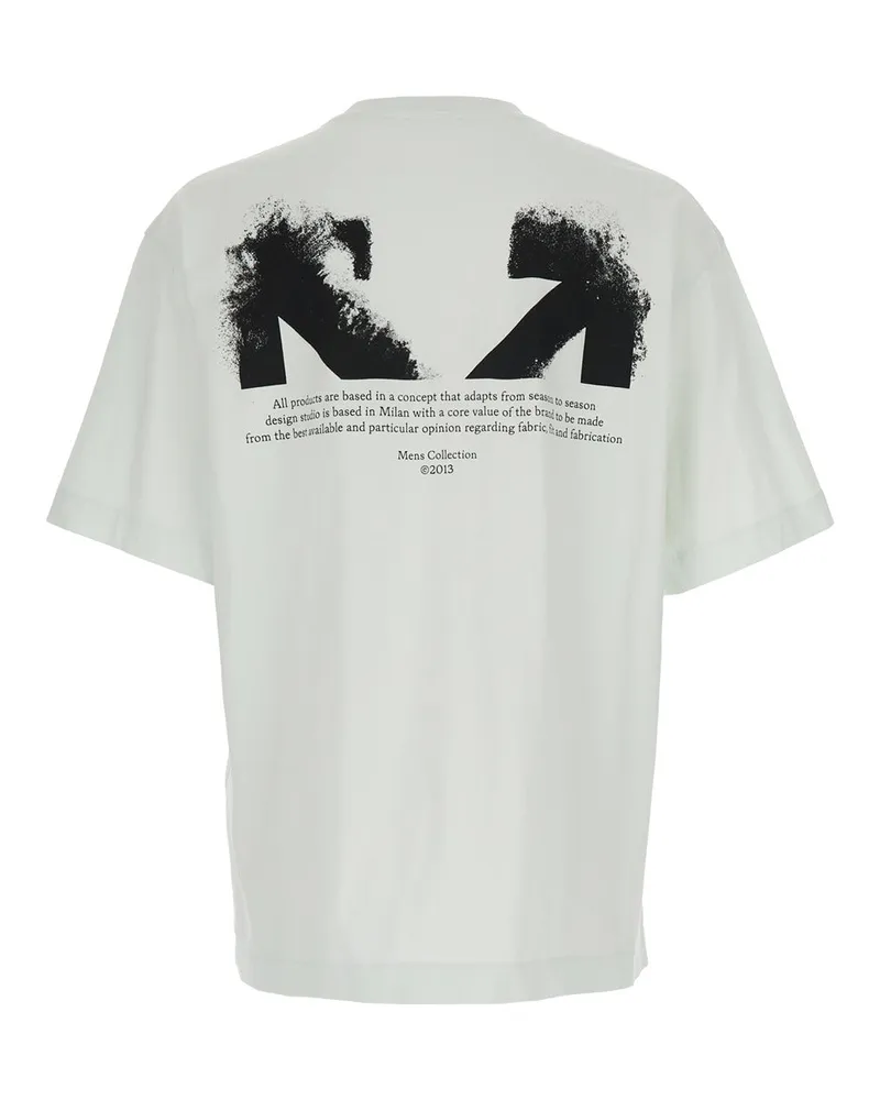 OFF-WHITE Men's T-Shirt Light Green Cotton T-Shirts And Polos Green
