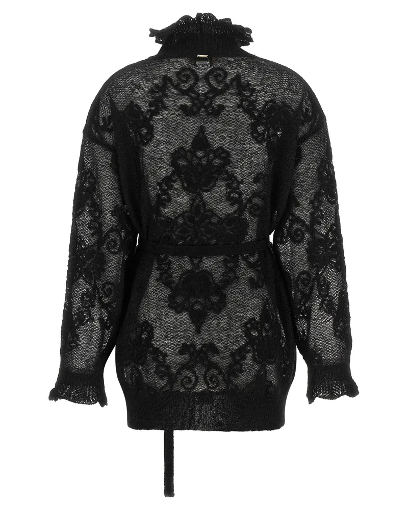 Twin-Set Jacquard Alpaca Blend Sweater — Black Black