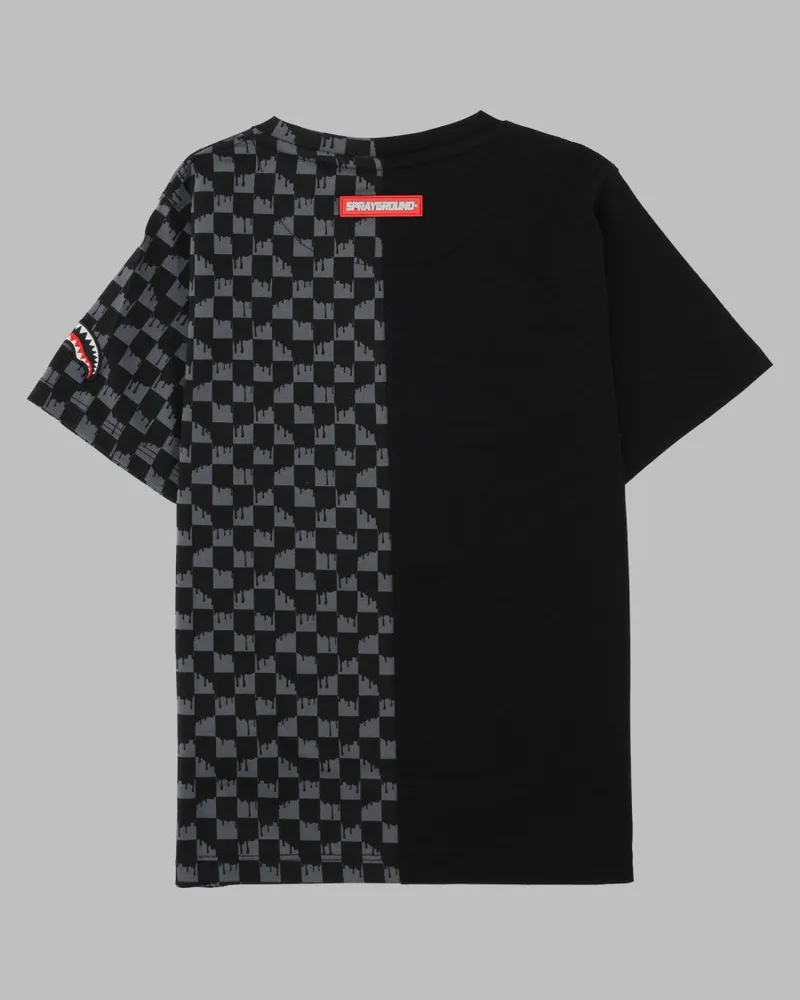 Sprayground Split Checkered Design T-Shirt — Multicolor Multicolor