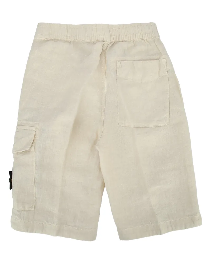 Stone Island Linen Cargo Cargo Shorts — Beige Beige