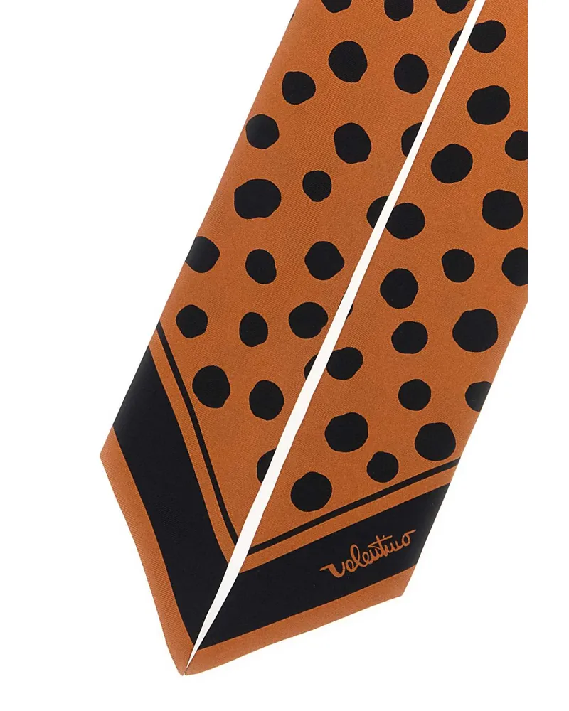 Valentino Garavani Women's Printed Silk Foulard Marroneneronero Exterior: Sciarpe E Scarfs Orange