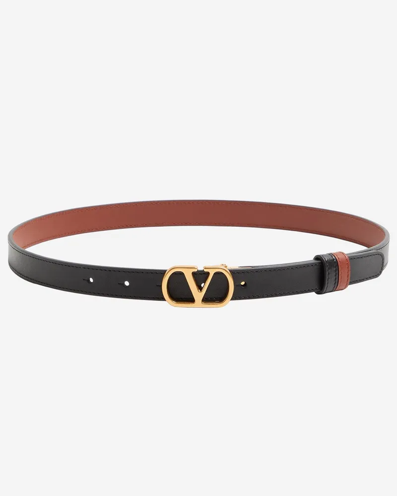 Valentino Garavani Women's Vlogo Signature Leather Belt Calf - Bos Taurus Black