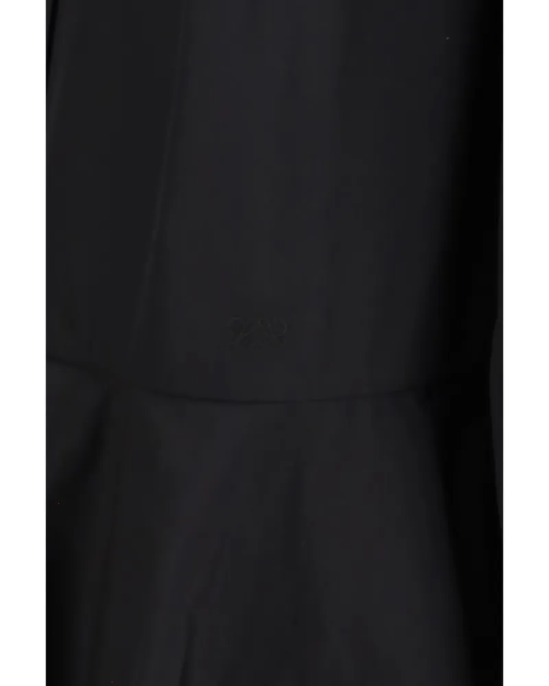 Loewe Cotton Cropped Peplum Shirt Dress — Black Black