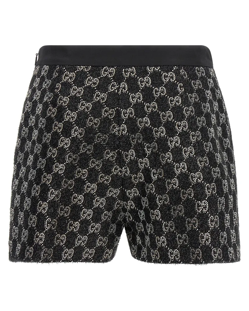 Gucci GG Lamé Tweed with Crystal Embroidery Shorts — Black Black