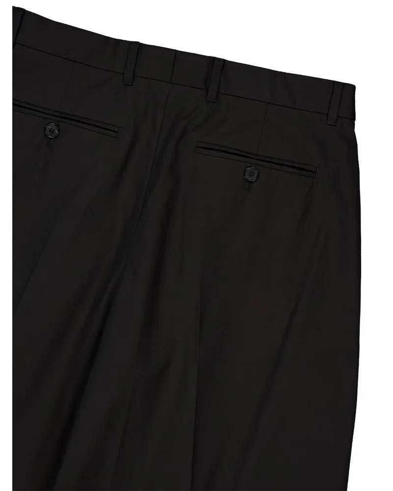 Givenchy Cotton Double-Pleat Trousers — Black Black