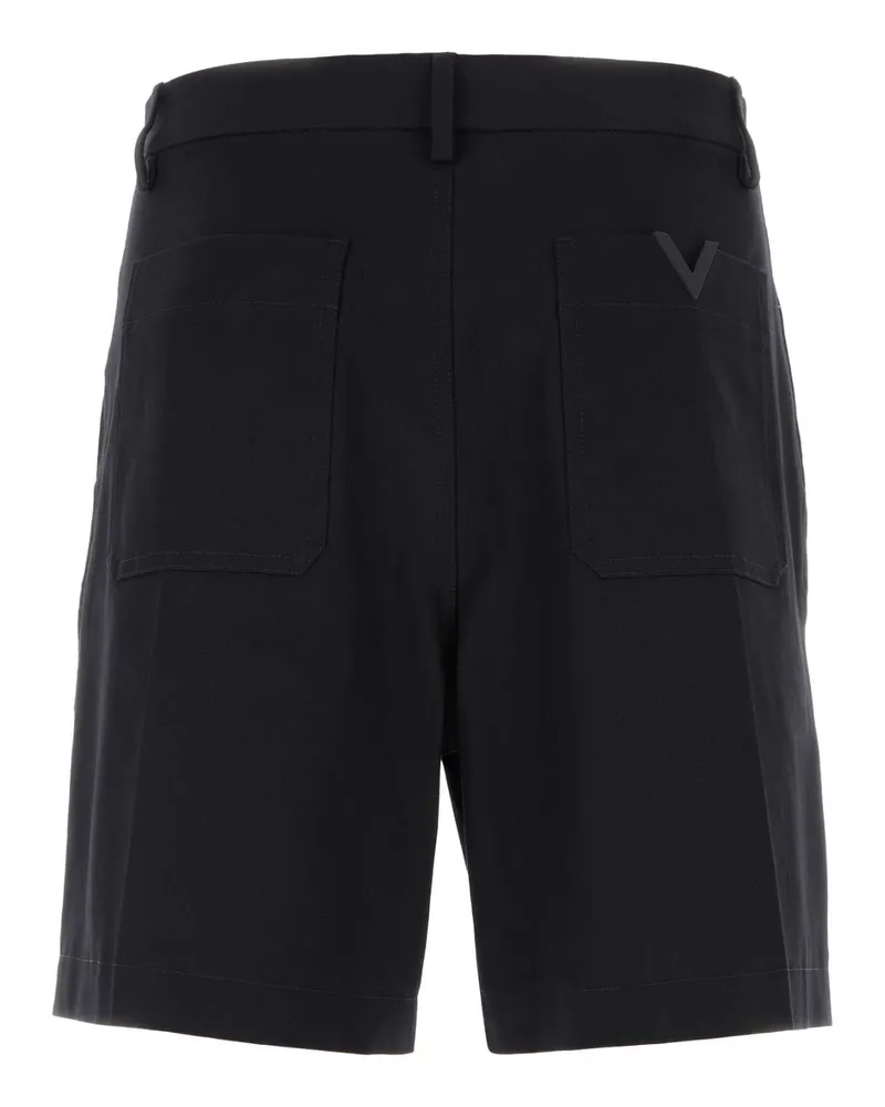 Valentino Garavani Men's Midnight Blue Stretch Cotton Bermuda Shorts Navy Exterior: Elastane Navy