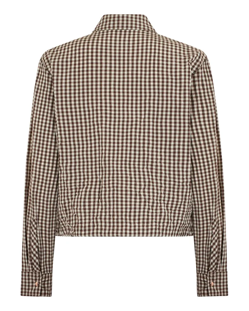 Moncler Women's Jacket Classic Collar Multicolour Polyester Brown