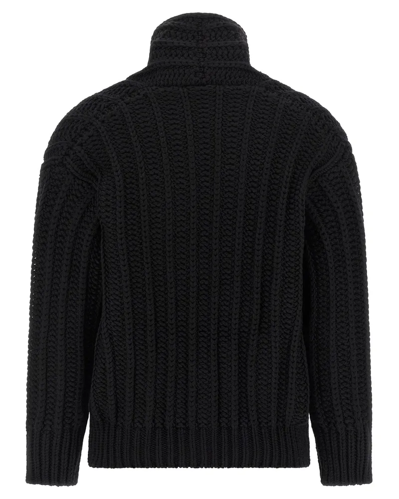 Dolce & Gabbana Coarse Wool Cardigan — Black Black